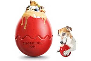 LACCEN Futterball für Hunde, IQ Treat Spender Hundespielzeug mit Leckerli befüllbar, Intelligenzspielzeug für Hunde Goße Hunde, Interaktive Snackball Hund Verbessert die Verdauung(Rot)