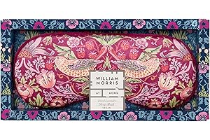 William Morris At Home Sleep Mask, Dried Lavender, Crafted With Stretch Velvet Straps, Eye Mask Black Out, Travel Size, Cruelty and Vegan Friendly, Beauty Gift For Her