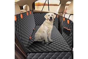 JOEJOY Koc dla psa, na tylne siedzenie samochodu, z osłoną boczną i okienkiem, wodoszczelny, odporny na zarysowania, do większości samochodów, ciężarówek i SUV-ów, czarny