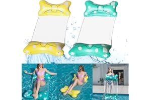 QUNKUN Hamac Flottant, 2pcs 4-en-1 Hamac Gonflable Piscine Hamac d'eau Gonflable, Hamac pour Piscine, Hamac d'eau Gonflable, Piscine Lit Flottant Chaise Longue Gonflable Hamac pour fête, Piscine