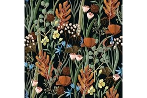 VEELIKE Tapet blommor svart blomma tapet vintage tropiska blad fototapet sovrum tapeter djungel möbelfolie självhäftande deko