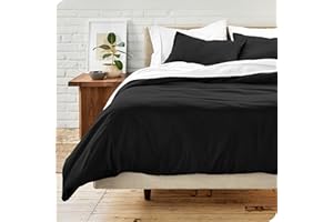 Bare Home Juego de edredón Colección de Funda de edredón Supersuave Premium 1800 - Funda de edredón de refrigeración Ligera - Funda de edredón con Textura Suave (155 x 220/80 x 80 x 2, Negro)