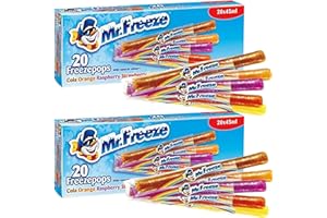 FANCY LABELS Ice Lollies Bundle With 2x Mr Freeze Freezepops 20x 45ml - Refreshing and Natural Flavoured Ice Lollies - Delicious Squeezable Ice Pops