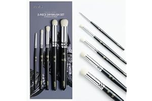 ARTIFY ART SUPPLIES ARTIFY Lot de 5 pinceaux secs de la série Expert pour Miniature, modèle, céramique – Petits pinceaux de Peinture Acrylique à l'huile pour Table et Jeux de Guerre Miniatures