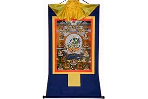 Gandhanra Thangka Tibetano - Le 21 Tara Thangka - Arazzo di Buddha a Stampa Dorata per Decorazione Zen, Meditazione, Rilassamento Spirituale e Pace