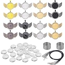 JSMTKJ Plateaux à Pendentif Acier Inoxydable Rond Lunette Pendentifs