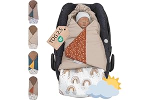 ‎ULLENBOOM ULLENBOOM Einschlagdecke Babyschale, 100% OEKO-TEX Materialien, Regenbogen (Made in EU) - Babydecke für Kindersitz oder Kinderwagen, kuschelige Decke für Babys, Ideal für Herbst und Winter