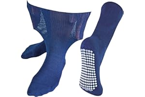 Dr.Socks Bardzo szerokie skarpety z antypoślizgowym uchwytem, męskie i damskie | Bambusowe skarpety z uchwytami na opuchnięte nogi, kostki i stopy