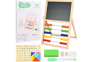 twirush Grundschule Rechenschieber Abakus, Rechenschieber Rechenrahmen mit Kreidetafel & Whiteboard mit Magnetaufkleber, Rechenschieber Mathematik Aufklärung Spielzeug für Kinder ab 3 Jahren