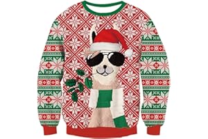 Goodstoworld Unisex Ugly Christmas Sweater Herren Weihnachtspullover Neuheit Dinosaurier Faultier Katze Strickmuster Damen Weihnachten Strickpullover S-XXL