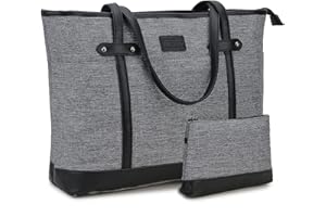 RAVUO Toreba na Laptop dla Kobiet, Wodoodporna Torba na Komputer 15.6 Cala, Torba Biurowa, Torba na Pracę, Torba na Nauczyciela z Przenośnym Małym Pouchem
