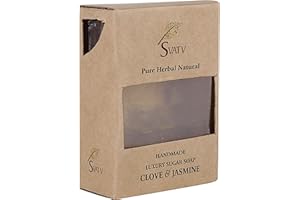 SVATV Handcrafted savon with natural, soothing herbs of Clove and Jasmine For Men and Women - Best Exfoliating Bar, Traditional Ayurvedic Herbal savon for all skin type - 100g