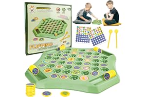 AKONE Flip Chess Memory, 2 à 4 joueurs, jeu d'échecs, flip board, jeu de mémoire pour enfants, jeu de mémoire, jeu Montessori, jeu de société familial, jouet éducatif