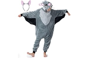 corimori Puszysty kostium nietoperza dla dzieci z opaską na włosy | Halloween kostium karnawałowy dla dziewcząt, chłopców | wzrost 110-130 cm