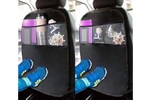 ADEPTNA ® 2 Pack Car Organizers Kick Mat Car Seat Protector Cover 3 Mesh Pockets Toy Storage Organiser Kids