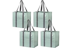 VENO Bolsas Reutilizables,Bolsa de Tela con Base Dura y Bolsillo Delantero,Bolsa Multiuso. Bolsa de Compra, Bolsa con Soporte Vertical, Resistente al Agua y Sostenible