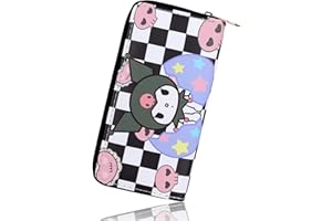 Roffatide Damski Portfel na Zamek Błyskawiczny - Kopertówka Długa Podróżna ze Sztucznej Skóry, Etui na Paszport i Telefon, Kuromi, Jeden Rozmiar, Casual