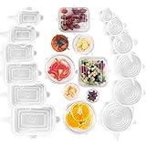 SLIDARO Reusable Silicone Stretch Lids (Pack of 13) Natural Silicone Stretch Lids for Bowls, Dishes and Containers, Eco Frien