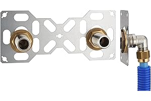 NT NOYON & THIEBAULT FIXSYSTEM Kit platine de sortie cloison pour tube PER à Compression (à Visser) Ø16 - sorties entraxe 150 millimètres mâle 20x27 (3/4) pour robinet Douche/Baignoire - Installation visitable