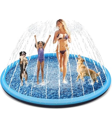 IEEILULU Splash Pad Speelmat met ledlampen, 170 cm, waterspeelgoed, outdoorspeelgoed voor kinderen, sproeier, speelmat voor de zomer (blauw IEEILULU Splash Pad Speelmat met ledlampen, 170 cm, waterspeelgoed, outdoorspeelgoed voor kinderen, sproeier, speelmat voor de zomer (blauw