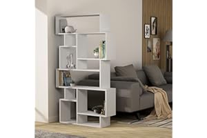 ‎HOCUSPICUS HOCUS PICUS | Karmato Bücherregal mit 10 Etagen | Modernes Standregal für Schlafzimmer, Büro, Wohnzimmer | Vertikale und Horizontale Nutzung | 96 x 26 x 169 cm | Weiß