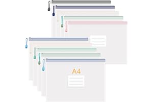 ‎JIANTA JIANTA 10 Stücke Dokumententasche A4 Mit Reißverschluss, Wasserdichte Beutel, Zipper Tasche für Datei, Papier, Quittungen, Kosmetika - 10 Farben