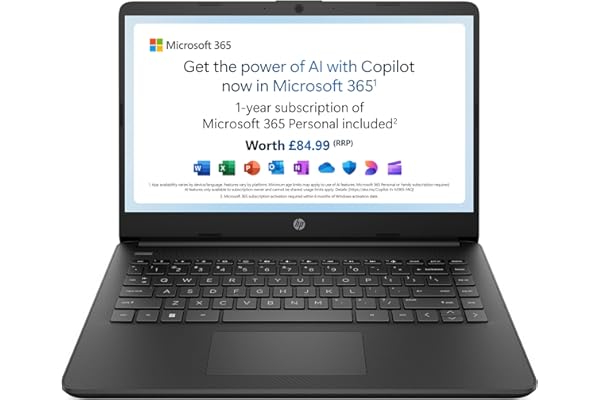 HP Stream 14" Laptop | Intel N4120 Processor | 4 GB RAM | 64 GB eMMC | Intel UHD Graphics | HD Display | Dual Speakers