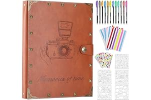 ZEEYUAN Photo Album Scrapbook Rivets Vintage Leder DIY Memory Book with writing space as a Gift for Mother's Day, Christmas, Birthday for Lover Friends