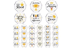 Janmercy 24 Pieces Appreciation Acrylic Award, 6 Styles Appreciation Trophy Employee Appreciation Gifts, Bulk Acrylic Trophy Award, Clear Award Gift for Adults, Children, Employees, Party, Office