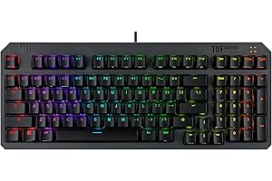 ASUS TUF Gaming K3 Gen II - Clavier Gaming Compact à 97 Touches, switches opto-mécaniques RGB, Joint en Silicone, Mousse amortissante, étanchéité IP57, Plaque supérieure Amovible et Aura Sync, AZERTY
