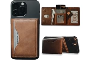 benj'adore MagSafe Kartenhalter – Magnetischer Kartenhalter aus Leder für iPhone 17/16/15/14/13/12 – Platz für bis zu 6 Karten – Slim Wallet fürs Handy – Starke Magnetkraft, schlankes Design (Braun)