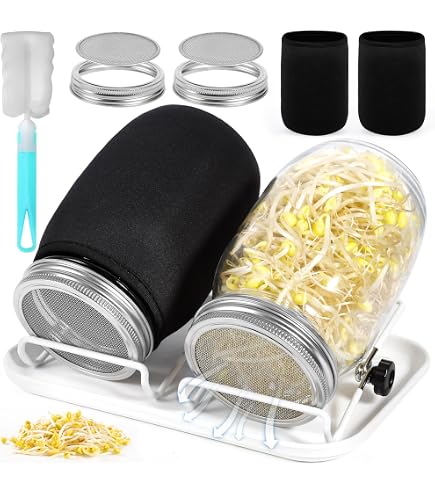 Set Da 4 Coperchi Per Germogli In Acciaio Inox Con Supporti – Per Vasi A Bocca Larga, Coltivazione Germogli Biologici, Diametro 86 Mm