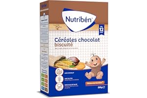 Nutribén 8 Céréales Chocolat et Biscuits à partir de 12 mois, 250 g | Bouillie céréales au chocolat bebe | Bouillie pour bebe | Sans huile de palme