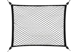 ZATEETY Red Maletero de Coche, 80x60cm Organizador Maletero Coche Red Elástica para Equipaje con 4 Ganchos