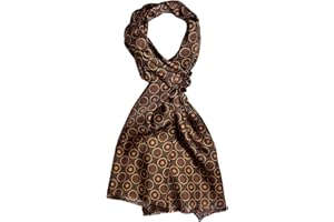 Lorenzo Cana - Herren Schal 100% Seide in harmonischen Braun Farben bedruckt doppellagig Seidenschal Seidentuch Tuch Dandy Style 30 cm x 160 cm - 8920511