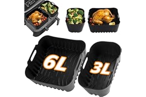 Ninipie 2 Pezzi Accessori Friggitrice ad Aria, per Philips NA350/00 Air Fryer 9L(6L/3L), Stampi Silicone per Friggitrice ad Aria, Contenitori per Friggitrice ad Aria, Accessori per Philips 3000/5000