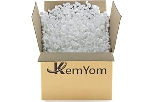 KemYom - Material de Relleno para Cajas de Embalajes y Mudanzas - Relleno para Embalajes, Protección en Envíos y traslados, Bloquea el producto en su lugar - Fichas tipo S Gusano - (100 Litros)