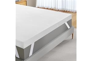 BedStory Topper matrimonial 160x200 de 8 cm, Topper de espuma viscoelástica con perfume de lavanda, Topper para colchón corrector con esquinas elásticas