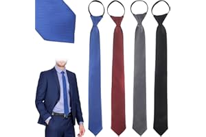 wlertcop 4 Corbatas Hombre, Diversidad de Colore Solido Corbatas, Corbatas Delgadas de Color Sólido Para Hombres, Ajustables Preatadas Corbata para Oficina Business Fiesta Boda Funerales Corbata
