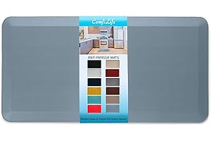 ComfiLife Anti Fatigue Floor Mat – 3/4 Inch Thick Perfect Kitchen Mat, Standing Desk Mat – Comfort at Home, Office, Garage – Durable – Stain Resistant – Non-Slip Bottom (20" x 39", Denim)