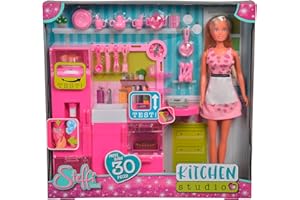 Simba - Steffi Love Chef Cuisinière - Poupée Mannequin 29cm - dès 3 ans - Cuisine à Fonctions + 30 Accessoires Inclus - 105733342