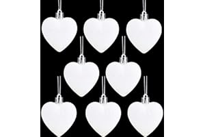 Christmas Concepts® Pack of 8 - 60mm Heart Shaped Christmas Tree Baubles – Glitter Decorated Baubles (White)