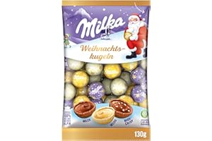 Milka Bombki bożonarodzeniowe, mieszanka 1 x 350 g, czekolada bożonarodzeniowa, pojedyncze opakowanie, kalendarz adwentowy, czekolada, słodycze na Boże Narodzenie, w 100% z mleka alpejskiego