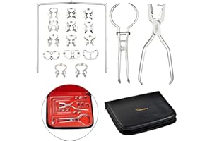 ZAMAHA UK Rubber Dam Kit - Set of 19 pcs - Rubber Dam Set - Rubber Dam Instruments Set of 19 pcs with PU Leather - First Class Postage
