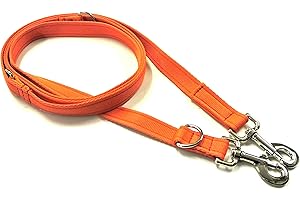 CHURCH PRODUCTS UK 25mm Police Style Dog Training Leads Obedience Control Recall Leash Multi-Functional Double Ended (11ft (3.3m) Long Orange)