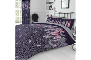 GC GAVENO CAVAILIA Easy Care Duvet Cover Printed Quilt Set Reversible Bedding, King, Purple
