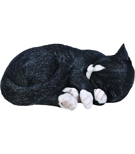 Steinfigur Schwarze Katze Morle - Frostfest Bis -30°C, Handarbeit Deutschland