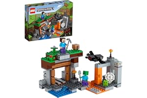 LEGO Minecraft La Mina Abandonada, Juguete de Construcción para Niños y Niñas de 7 Años o Más, Juego de Acción con Ladrillos y Personajes del Videojuego Araña, Zombie y Slime 21166