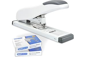 Rapesco 1391 ECO HD-100 Pinzatrice per Alti Spessori con 2000 Punti Tipo 923/10 mm, Capacità 100 Fogli, Bianco Mate