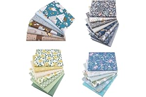 Tessuto Cotone Stoffa, XiYee di Tessuto in Cotone, Stoffe per Cucito Creativo per Patchwork, Foderare Cuscini, Vestiti e Cucito (27 Pezzi 25 x 25 cm)